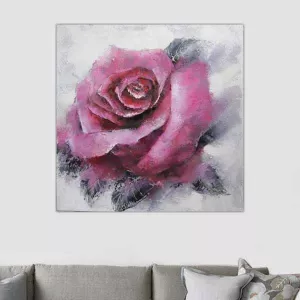 Blomstermålning, evanescent rosa 100 x 100 cm