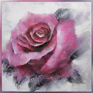 Blomstermålning, evanescent rosa 100 x 100 cm