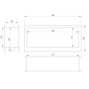 Verra XL 2-sidig inbyggd öppen spis