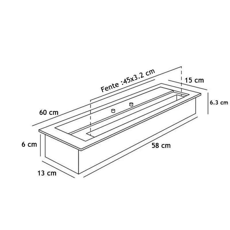 60cm 6kW etanolbrännare,