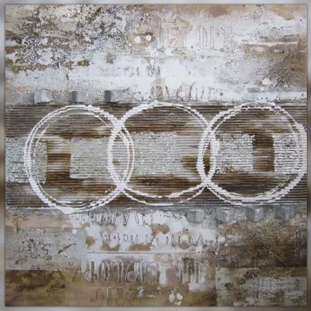 Designmålning i Rauschenberg-stil, 100 x 100 cm